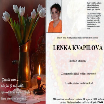 Autor: HANNA KVAPILOVÁ-MAMKA LENIČKY
Název: .¸¸.°ღ♥ღ°odpočívej v pokoji zlatíčko.