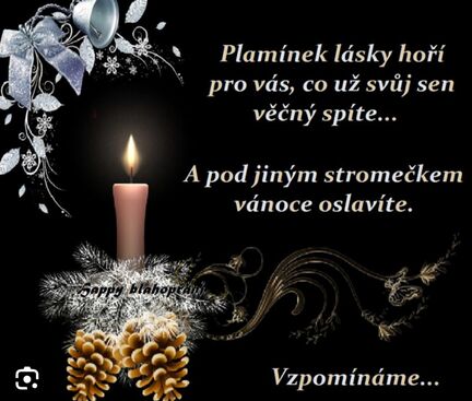 Autor: Petra  Valentová 
Název: Krásné Vánoce do nebíčka maminko moje milovaná ❤️❤️❤️